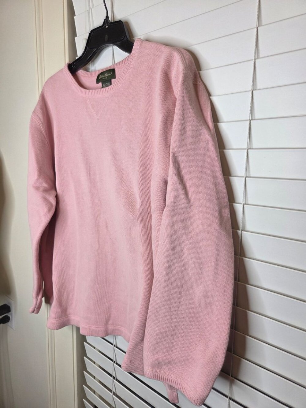 Eddie Bauer Womens Pink Cotton Crewneck Sweater XL classic All Natural preppy - Picture 2 of 7